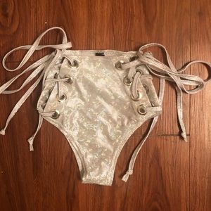 Rolita Couture Holographic Lace Me Up Bottoms